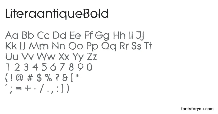 Fuente LiteraantiqueBold - alfabeto, números, caracteres especiales
