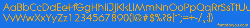 Fonte LiteraantiqueBold – fontes laranjas em um fundo azul