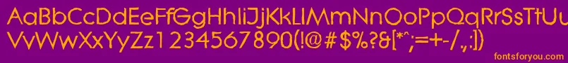 Fonte LiteraantiqueBold – fontes laranjas em um fundo violeta