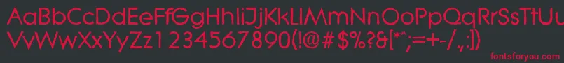 Czcionka LiteraantiqueBold – czerwone czcionki na czarnym tle