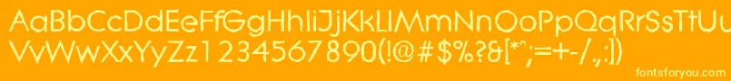 Fonte LiteraantiqueBold – fontes amarelas em um fundo laranja