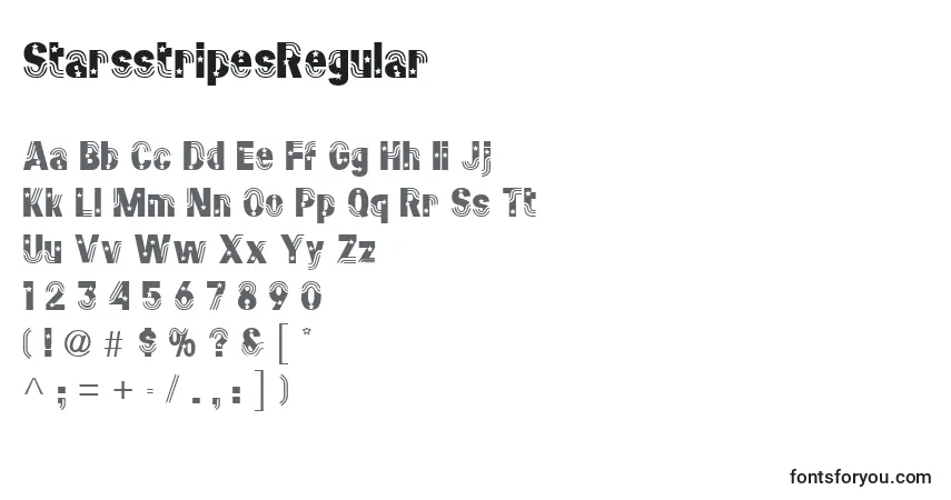 Шрифт StarsstripesRegular – алфавит, цифры, специальные символы