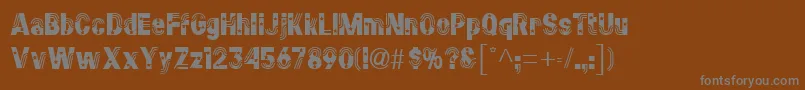 Więcej informacji o czcionce StarsstripesRegular Czcionka StarsstripesRegular – szare czcionki na brązowym tle