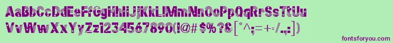 StarsstripesRegular Font – Purple Fonts on Green Background