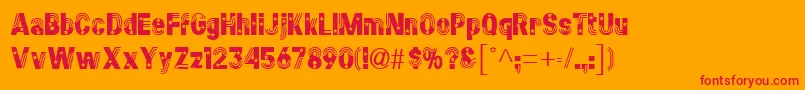 StarsstripesRegular Font – Red Fonts on Orange Background