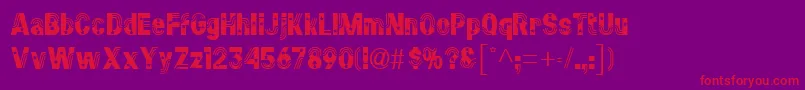 StarsstripesRegular-Schriftart – Rote Schriften auf violettem Hintergrund