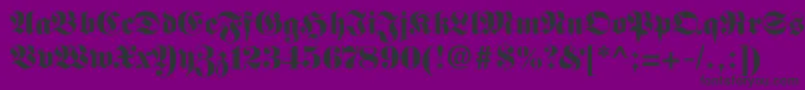 Fettefrakturltstdフォントについての詳細 フォントFettefrakturltstd – 紫の背景に黒い文字