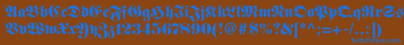 Fettefrakturltstd Font – Blue Fonts on Brown Background