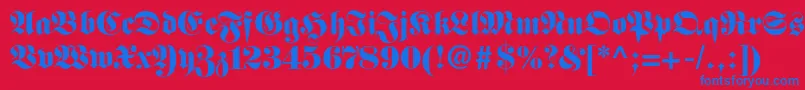 Fettefrakturltstd Font – Blue Fonts on Red Background