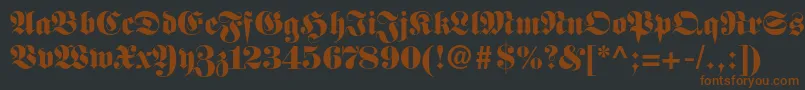 Fettefrakturltstd Font – Brown Fonts on Black Background