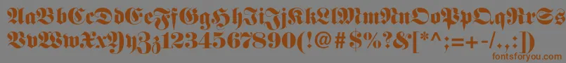 Fettefrakturltstd Font – Brown Fonts on Gray Background