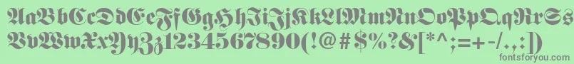Fettefrakturltstd Font – Gray Fonts on Green Background