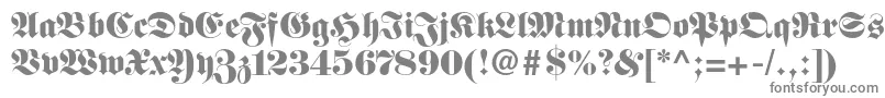 フォントFettefrakturltstd – 白い背景に灰色の文字