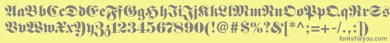 Fettefrakturltstd Font – Gray Fonts on Yellow Background