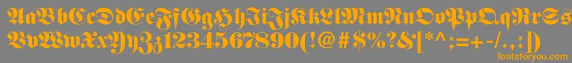 Fettefrakturltstd Font – Orange Fonts on Gray Background
