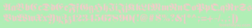 Fettefrakturltstd Font – Pink Fonts on Green Background