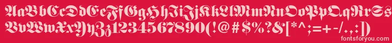 Fettefrakturltstd Font – Pink Fonts on Red Background