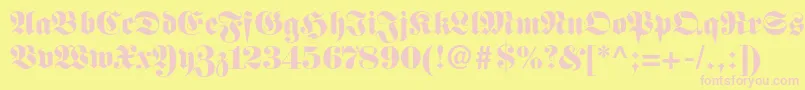 Fettefrakturltstd Font – Pink Fonts on Yellow Background