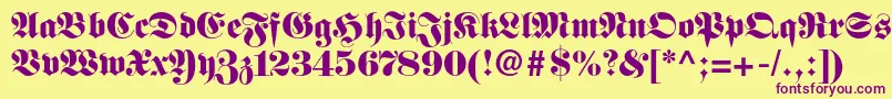 More about Fettefrakturltstd Font Fettefrakturltstd Font – Purple Fonts on Yellow Background