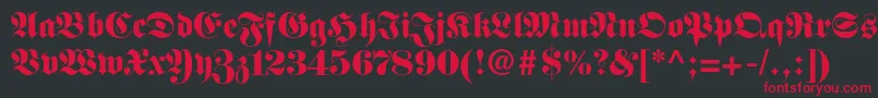 Fettefrakturltstd Font – Red Fonts on Black Background