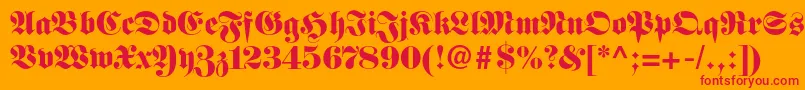 フォントFettefrakturltstd – オレンジの背景に赤い文字