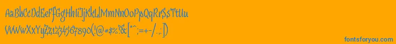 Sudegnakno3 Font – Blue Fonts on Orange Background