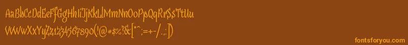 Sudegnakno3 Font – Orange Fonts on Brown Background