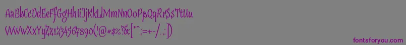 Sudegnakno3-Schriftart – Violette Schriften auf grauem Hintergrund