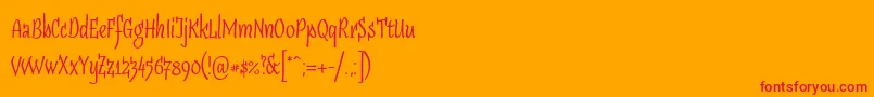 Sudegnakno3 Font – Red Fonts on Orange Background