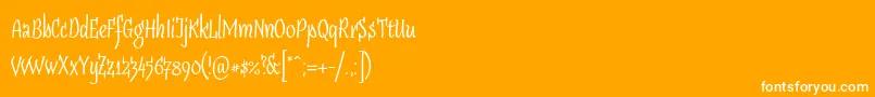 Fonte Sudegnakno3 – fontes brancas em um fundo laranja