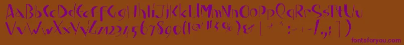 Fatfinefree Font – Purple Fonts on Brown Background