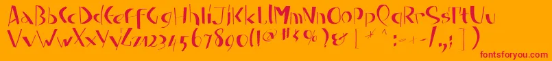 Fatfinefree-Schriftart – Rote Schriften auf orangefarbenem Hintergrund