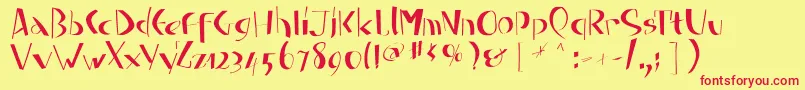 Fatfinefree Font – Red Fonts on Yellow Background