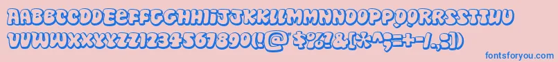 Disko Font – Blue Fonts on Pink Background