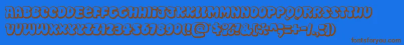 Disko Font – Brown Fonts on Blue Background
