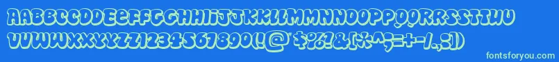 Disko Font – Green Fonts on Blue Background