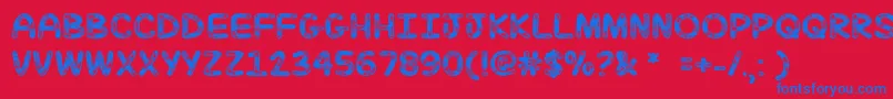 MfJulySky Font – Blue Fonts on Red Background