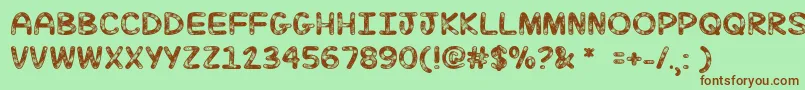 MfJulySky Font – Brown Fonts on Green Background