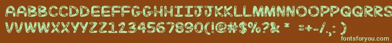 MfJulySky Font – Green Fonts on Brown Background