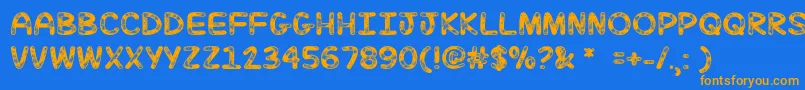 MfJulySky Font – Orange Fonts on Blue Background