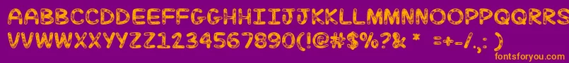 MfJulySky Font – Orange Fonts on Purple Background