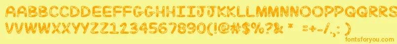 MfJulySky Font – Orange Fonts on Yellow Background