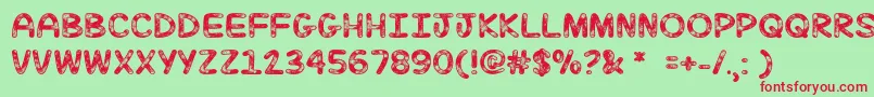 MfJulySky Font – Red Fonts on Green Background