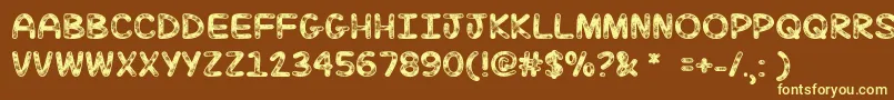MfJulySky-Schriftart – Gelbe Schriften auf braunem Hintergrund