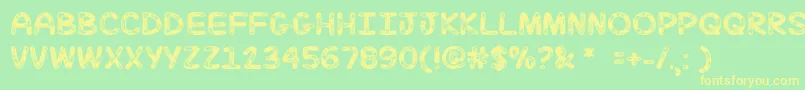 Шрифт MfJulySky – жёлтые шрифты на зелёном фоне