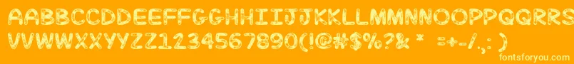Шрифт MfJulySky – жёлтые шрифты на оранжевом фоне