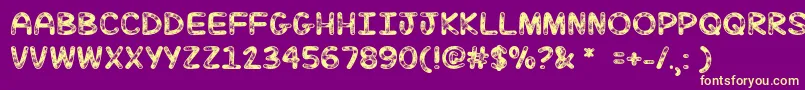 MfJulySky Font – Yellow Fonts on Purple Background