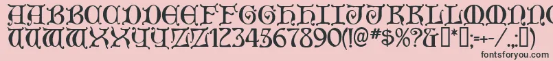 フォントAneirin ffy – ピンクの背景に黒い文字