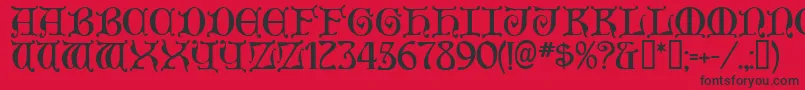 Aneirin ffy Font – Black Fonts on Red Background