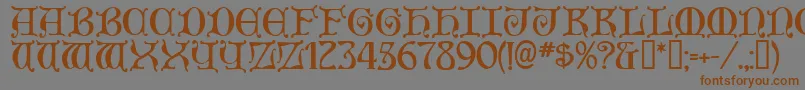 Aneirin ffy Font – Brown Fonts on Gray Background
